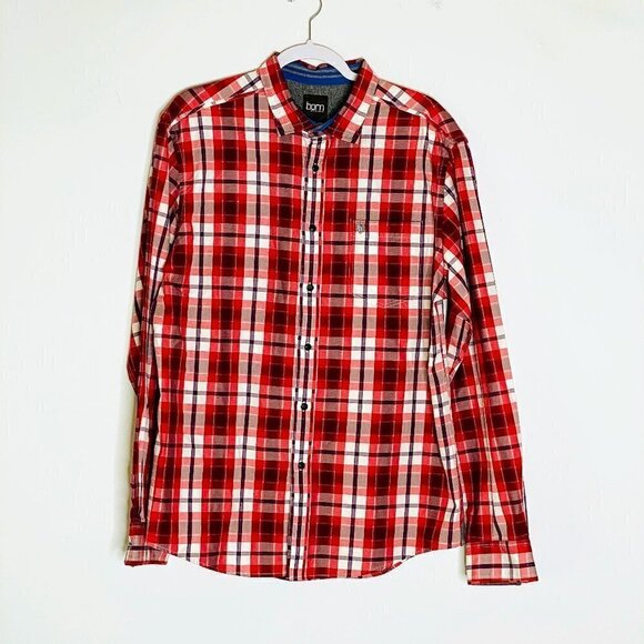 Born by Ted Baker Red Plaid Button Down Shirt - Picture 1 of 13